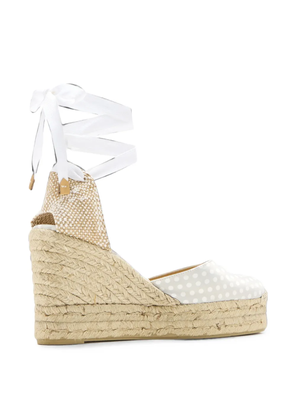 Castañer Carina polka-dot wedge espadrilles Grijs