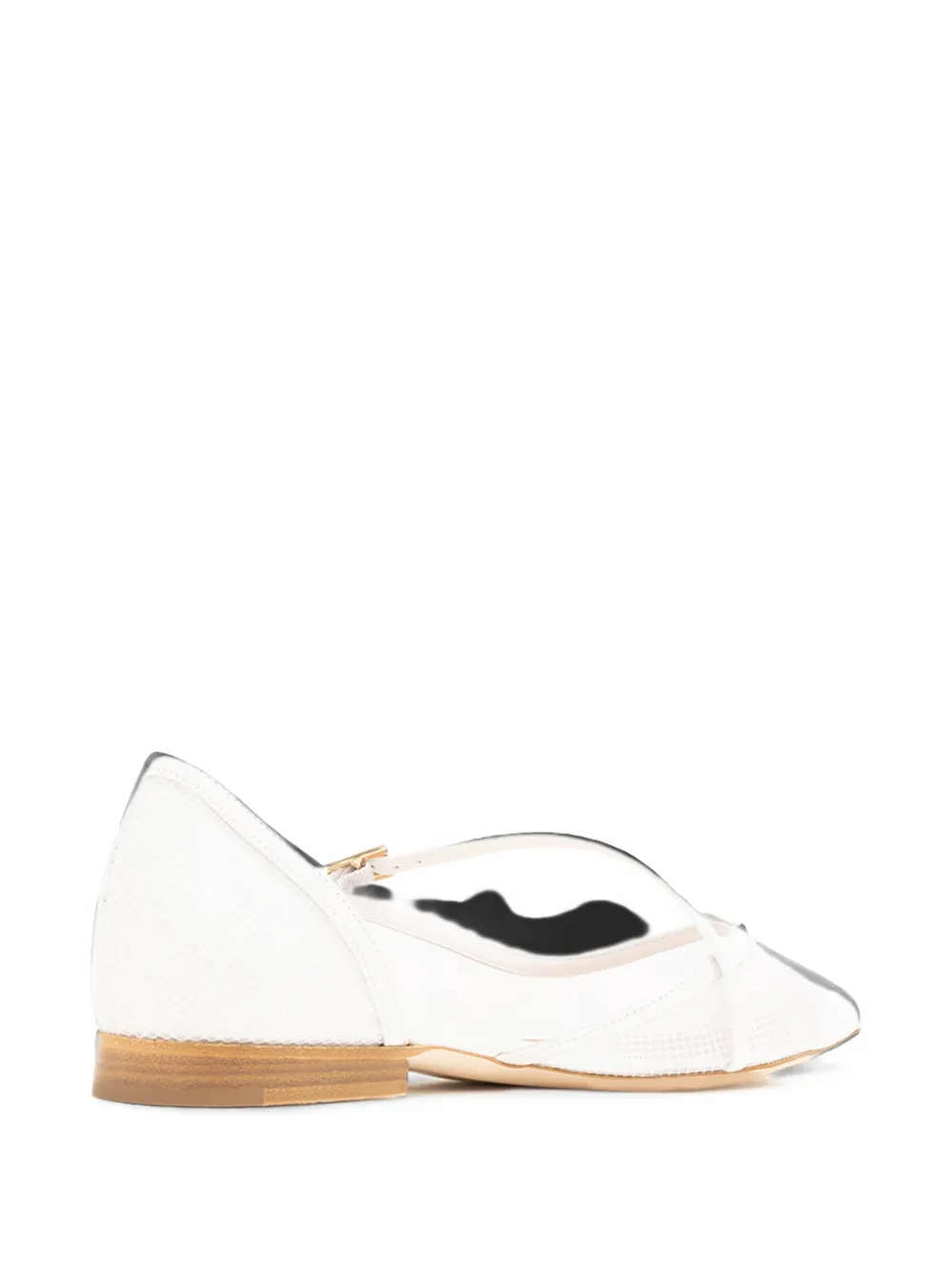Malone Souliers Bettina mesh buckled ballet flats Wit
