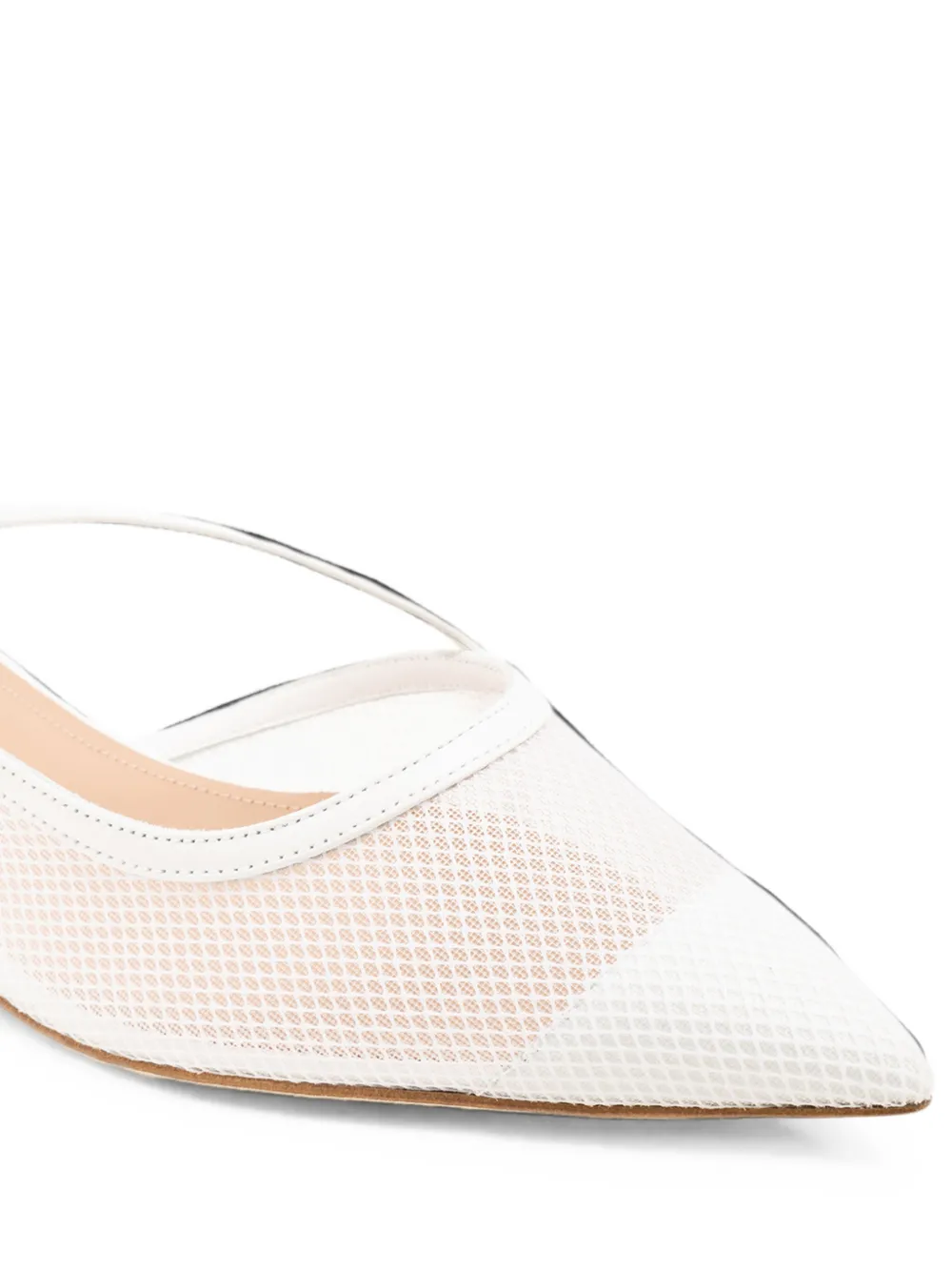 Malone Souliers Bettina mesh buckled ballet flats Wit