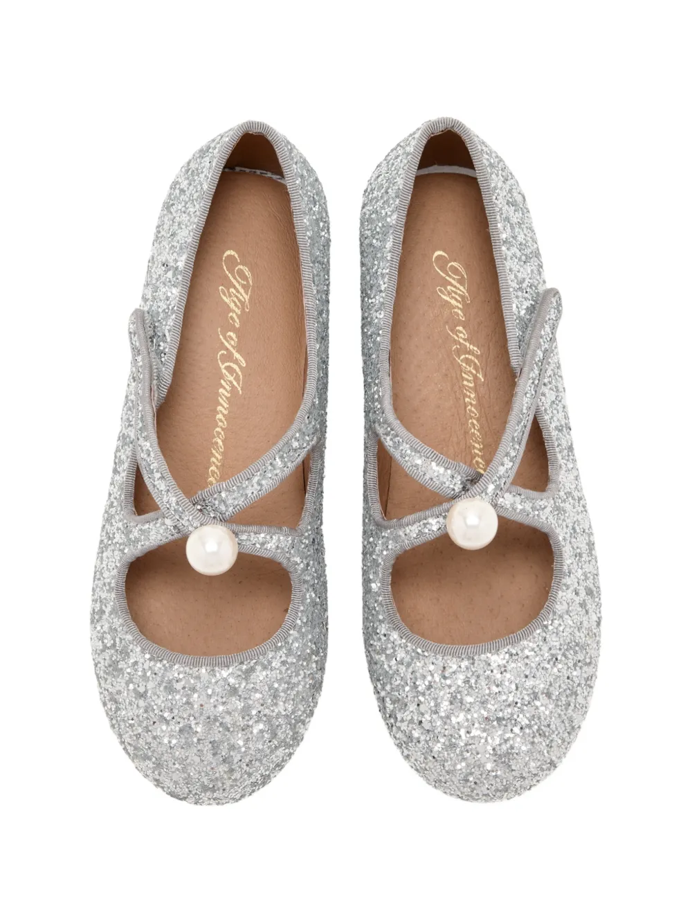 Age of Innocence glitter-effect Kristen ballet flats Zilver