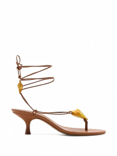 FARM Rio shell-embellished kitten-heel sandals