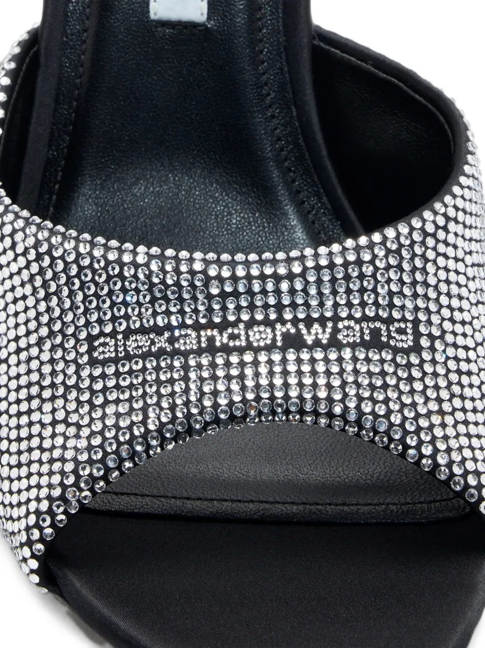 Alexander Wang Cher crystal-hotfix 105mm mules Zilver