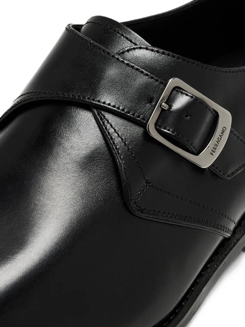 Ferragamo Sullivan buckle-fastening monk shoes Zwart