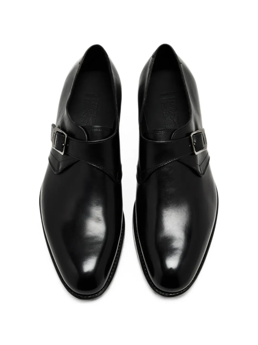 Ferragamo Sullivan buckle-fastening monk shoes Zwart