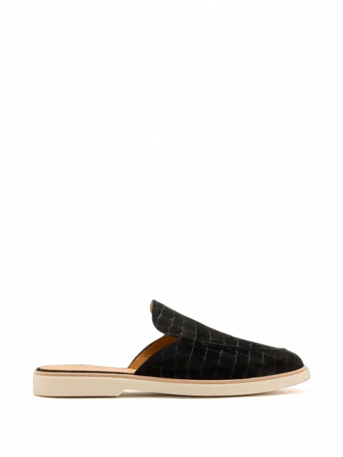 Magnanni croc-effect suede mules