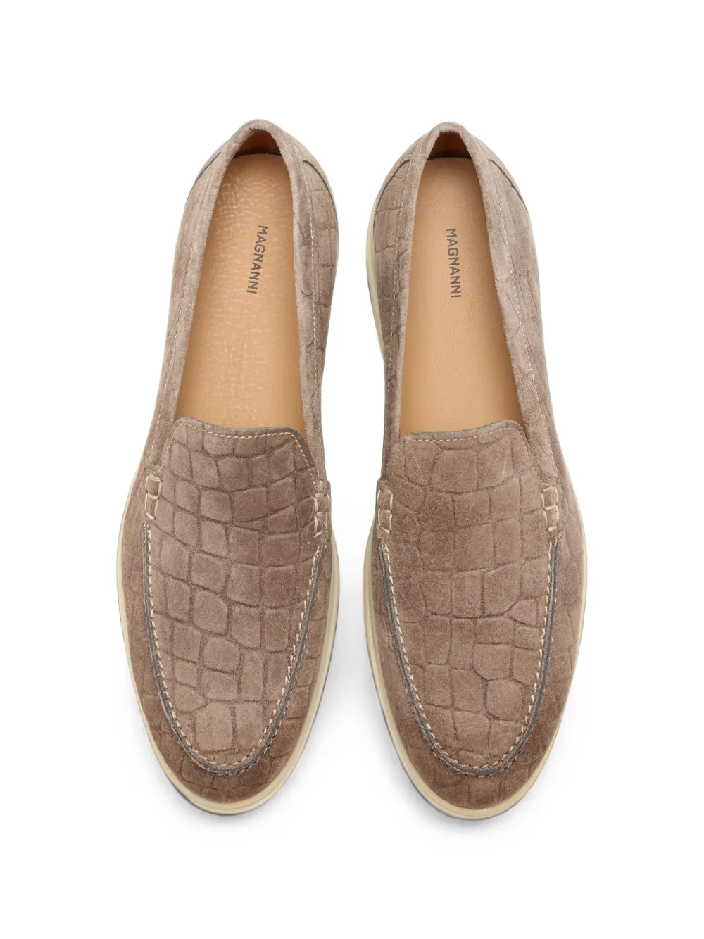 Magnanni crocodile-effect suede loafers Bruin
