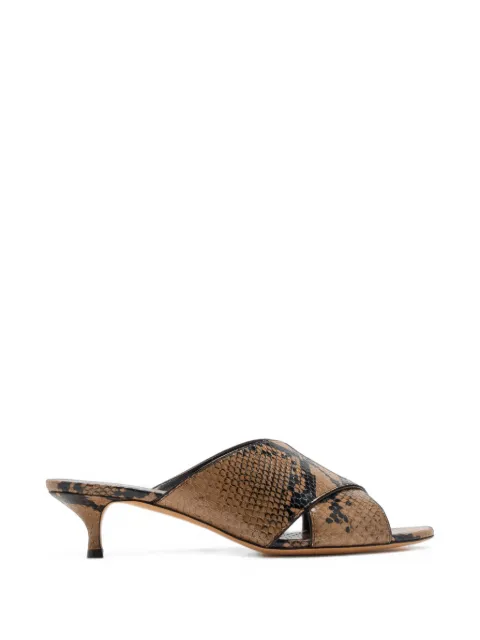 Le Monde Beryl sandalias Luca con efecto de piel de serpiente y kitten heel