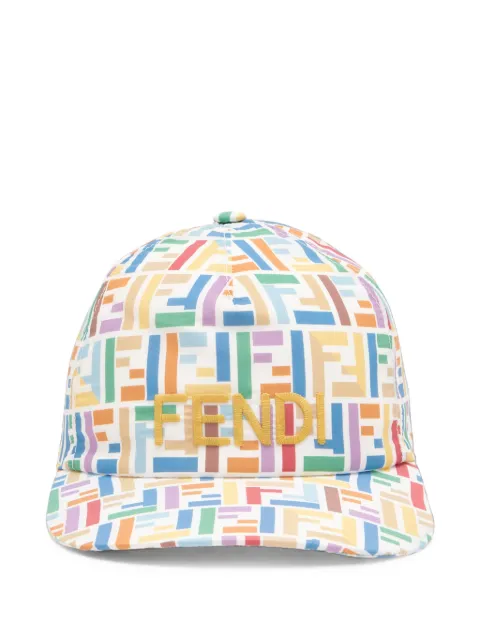 Fendi Kids logo-embroidered FF-print baseball cap