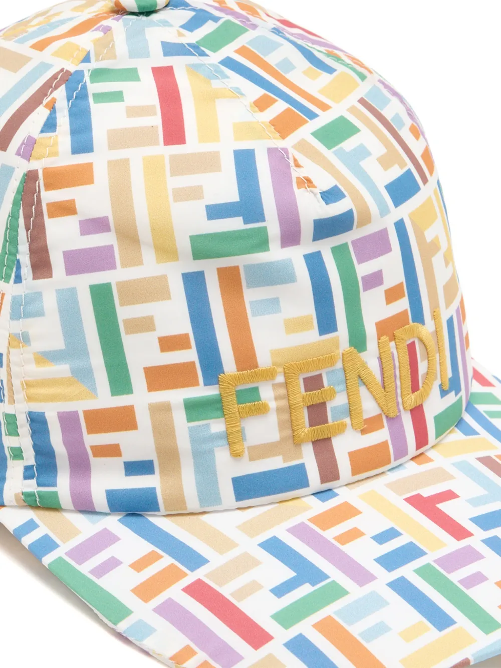 Fendi Kids Honkbalpet met geborduurd logo en FF-print Wit