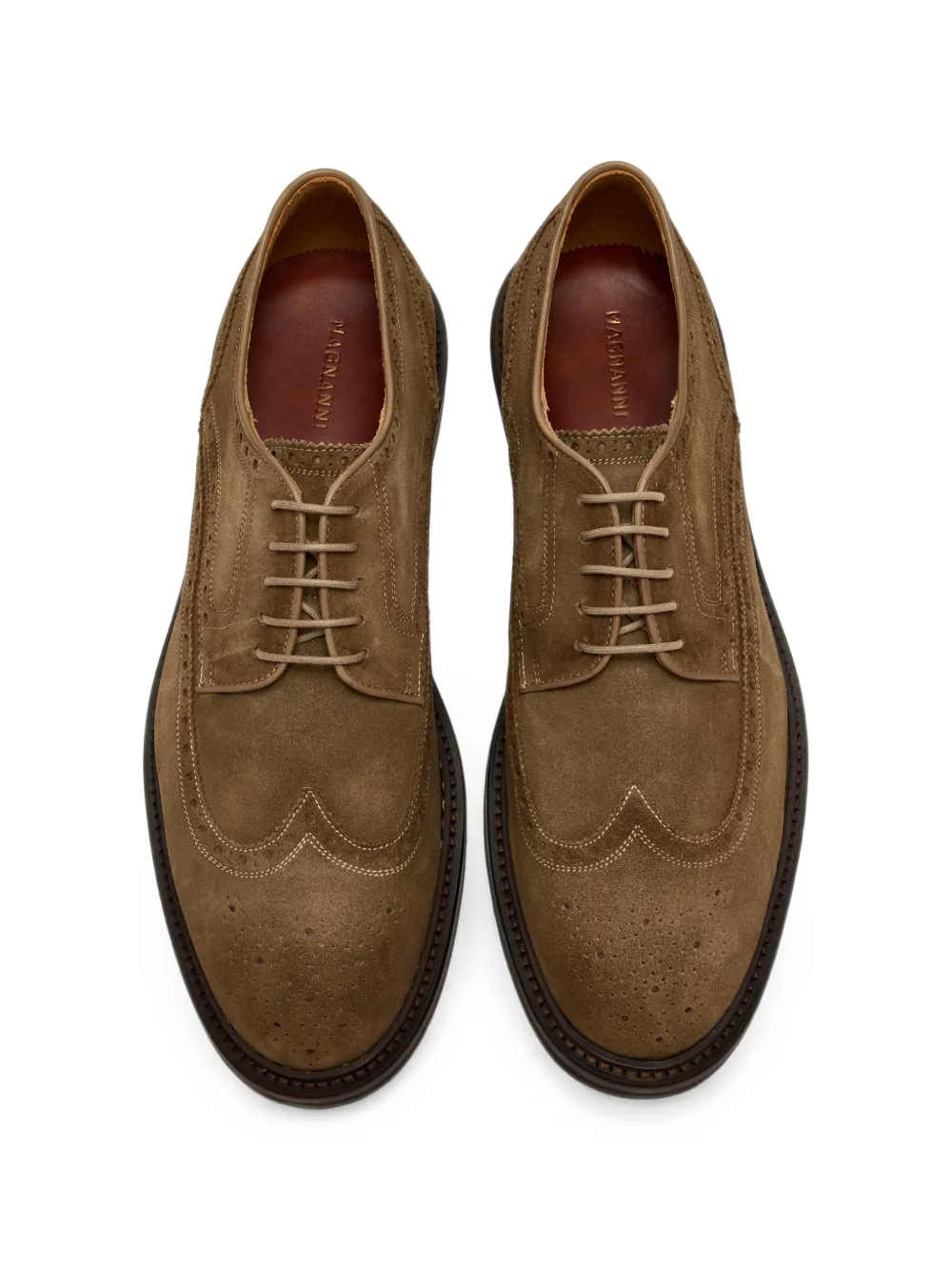 Magnanni brogue-detail suede lace-up shoes Bruin
