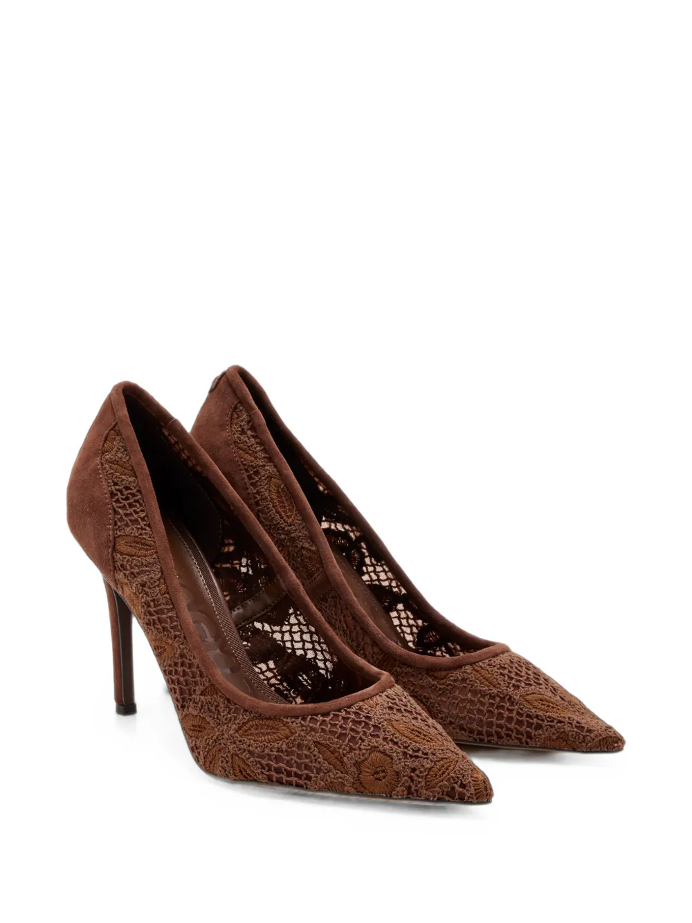 Sam Edelman Hazel floral-embroidered mesh pumps Bruin
