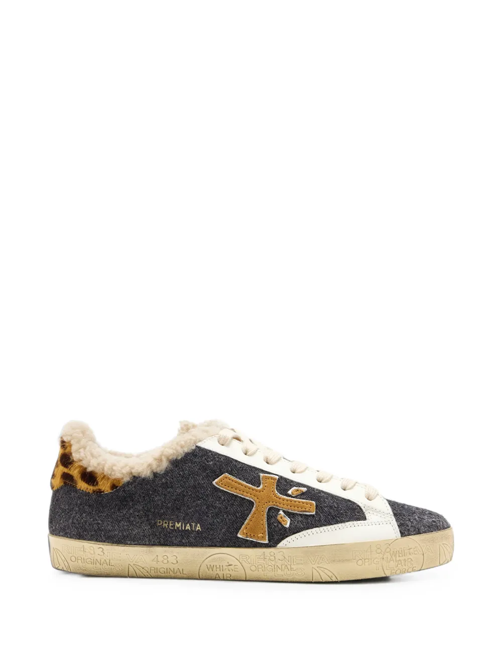 Premiata Steven D shearling-trim sneakers