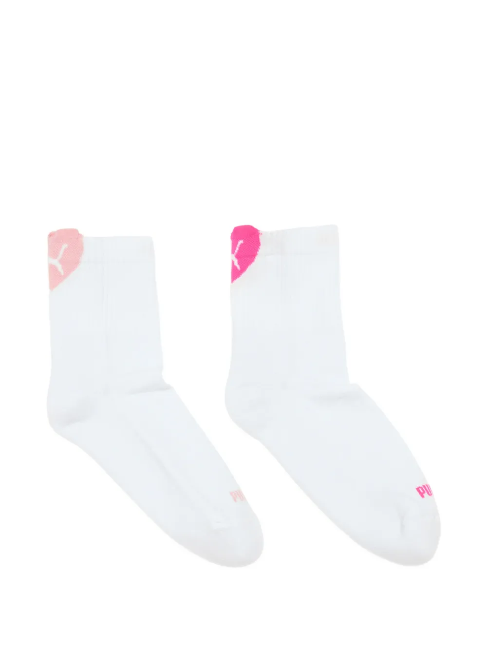 Puma Heart Logo Socks (set Of Two) In White