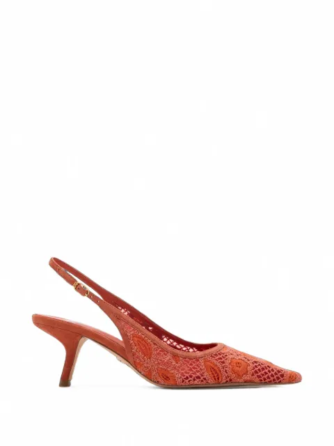 Sam Edelman Bianka embroidered mesh slingback pumps