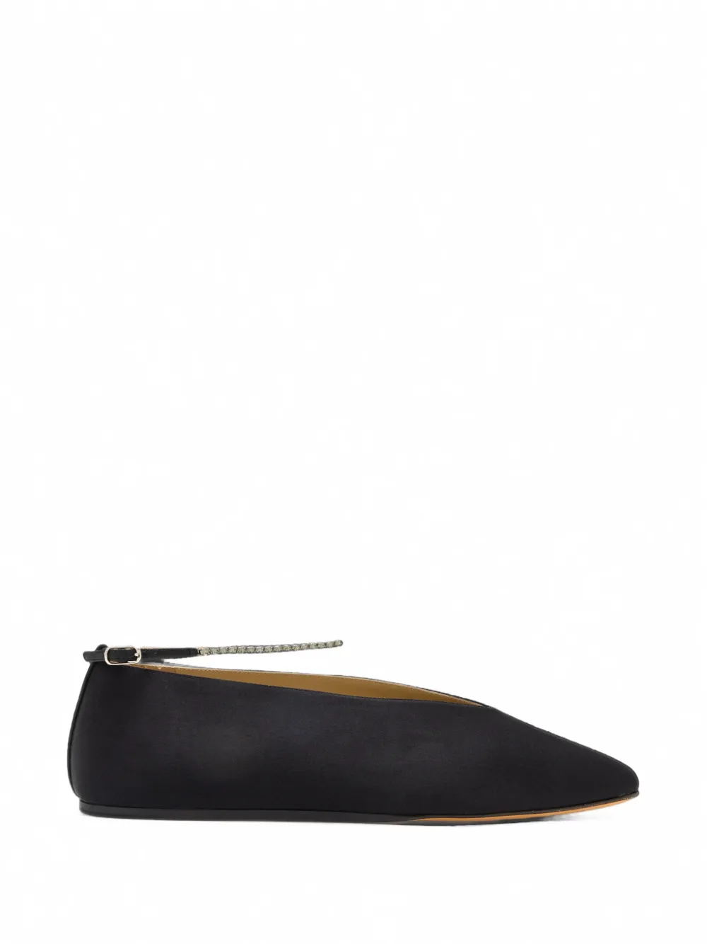 Le Monde Beryl Olympia crystal-embellished satin ballet flats - Nero