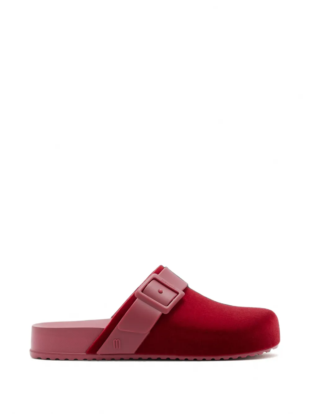 Melissa cozy velvet-effect mules