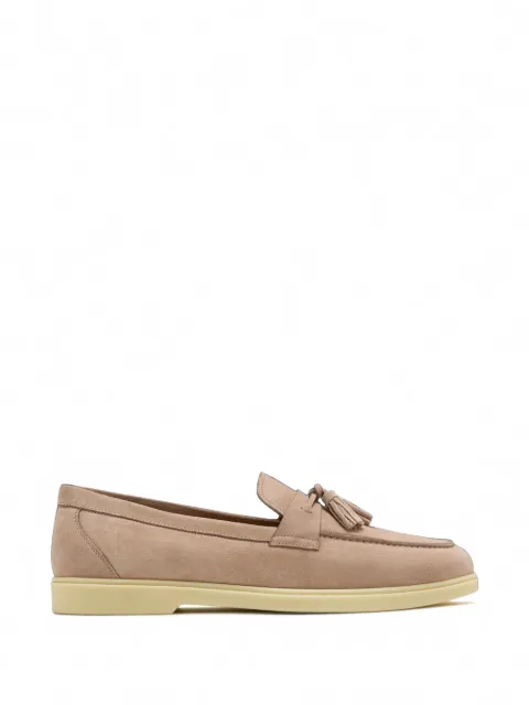 Magnanni mocasines de ante con detalle de borlas