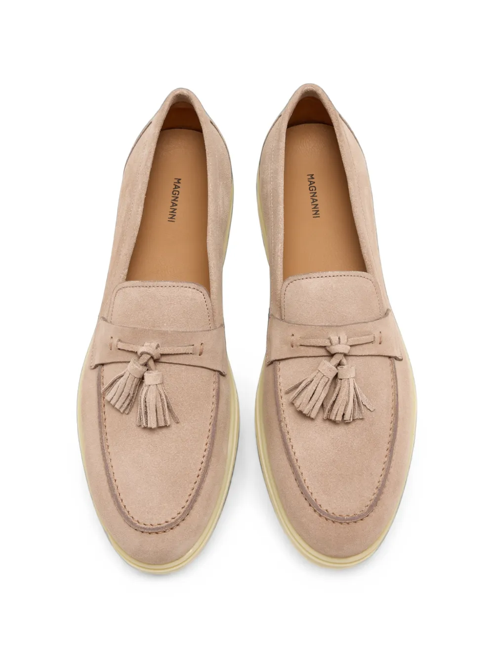 Magnanni tassel-detail suede loafers Roze