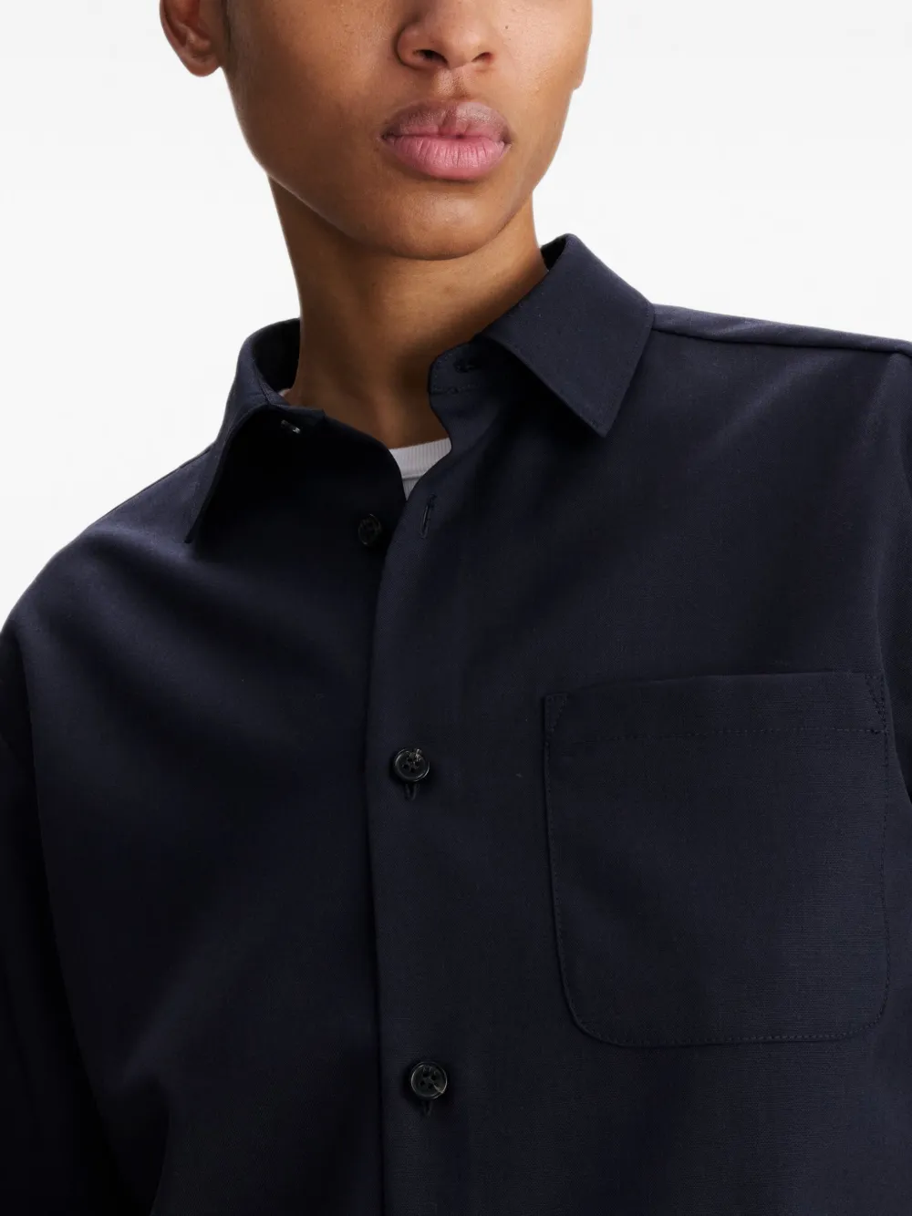 A.P.C. Button-up jack met borstzak Blauw