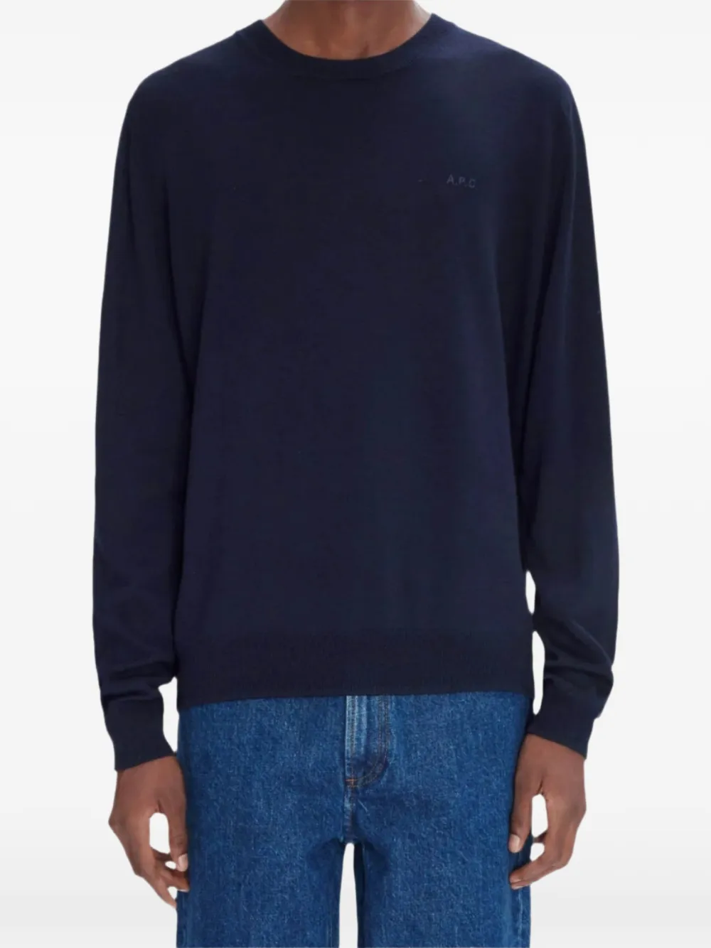 A.P.C. Trui met geborduurd logo Blauw