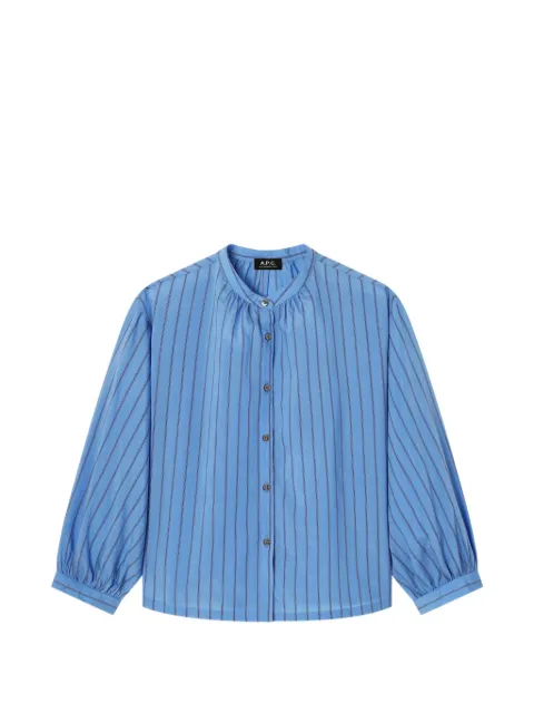 A.P.C. Bela striped officer-collar blouse