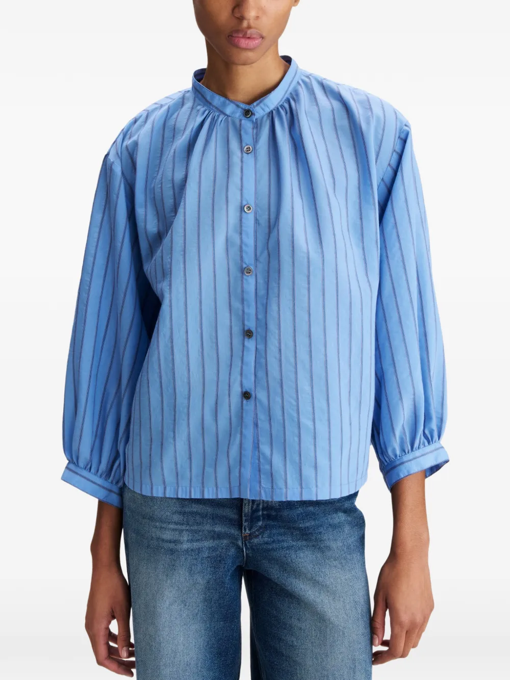 A.P.C. Bela gestreepte blouse met kraag Blauw