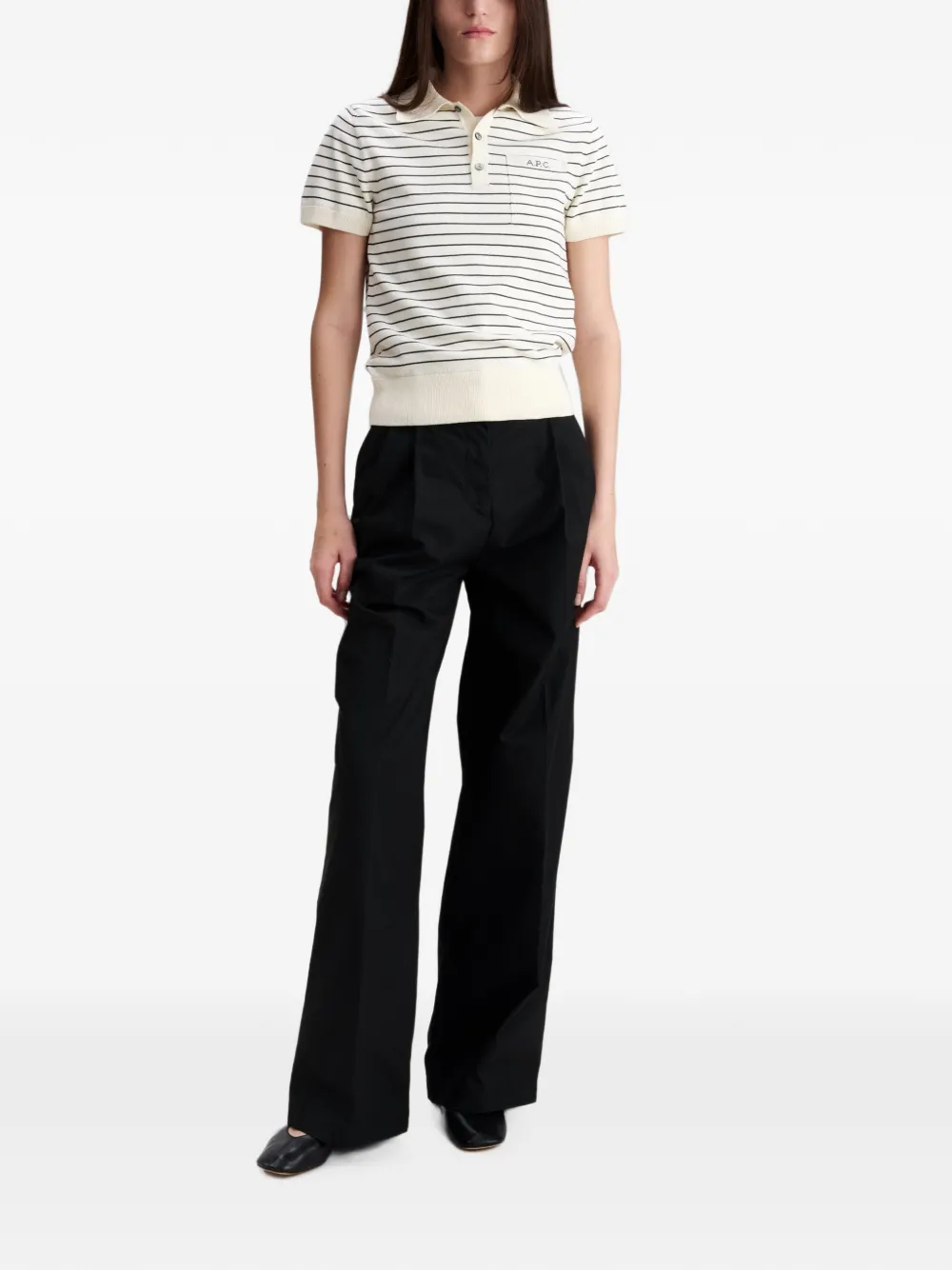 A.P.C. Ginny pantalon met plooien Zwart