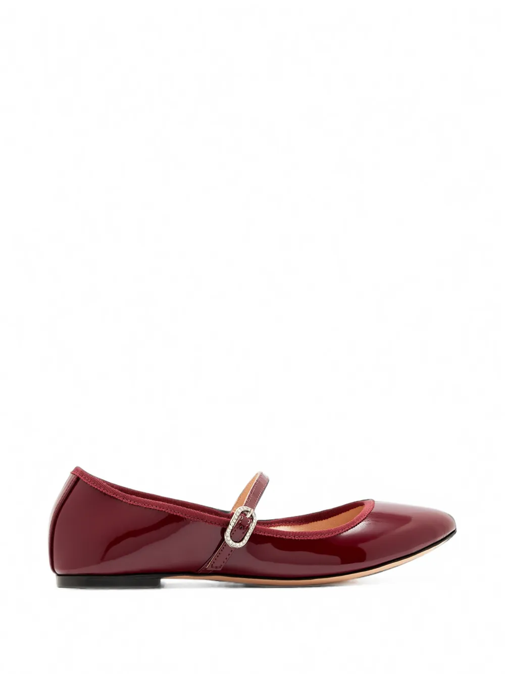 HOUSE OF BALLERINAS Mary crystal-embellished patent-leather ballet flats - Rosso
