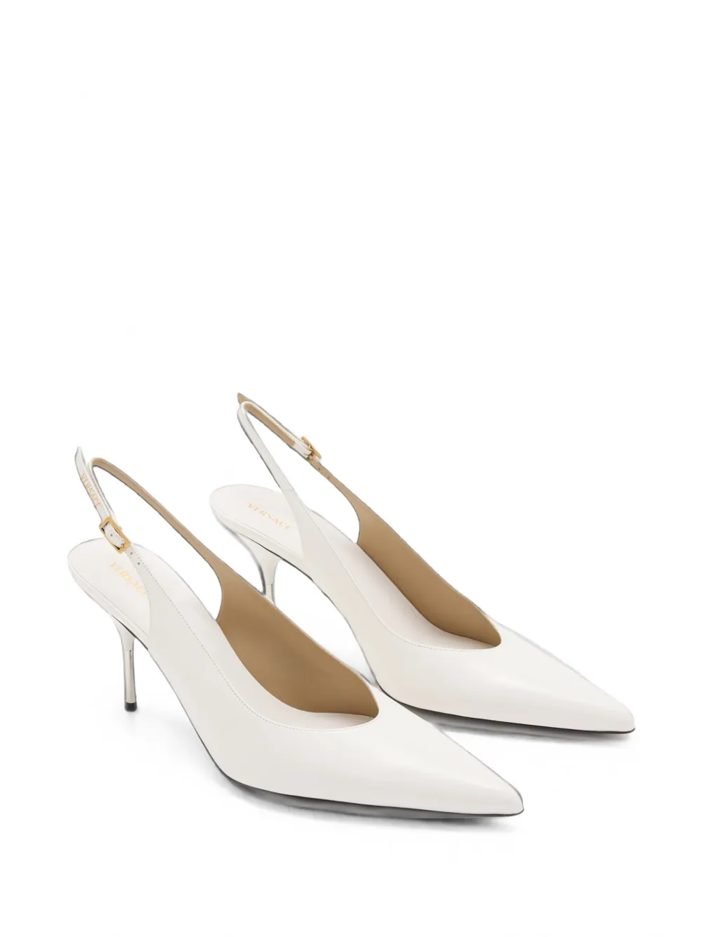 Versace Nyx pointed-toe slingback pumps Wit