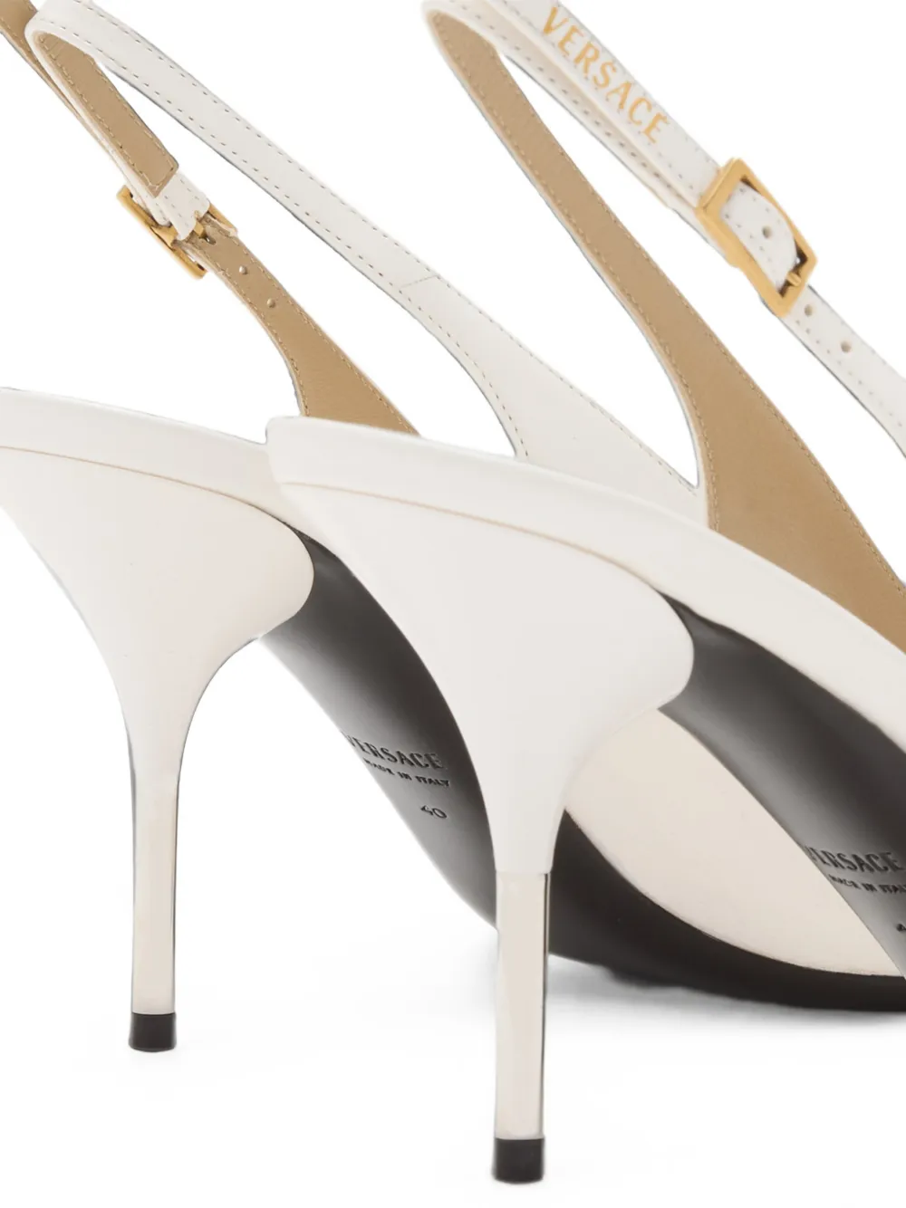 Versace Nyx pointed-toe slingback pumps Wit