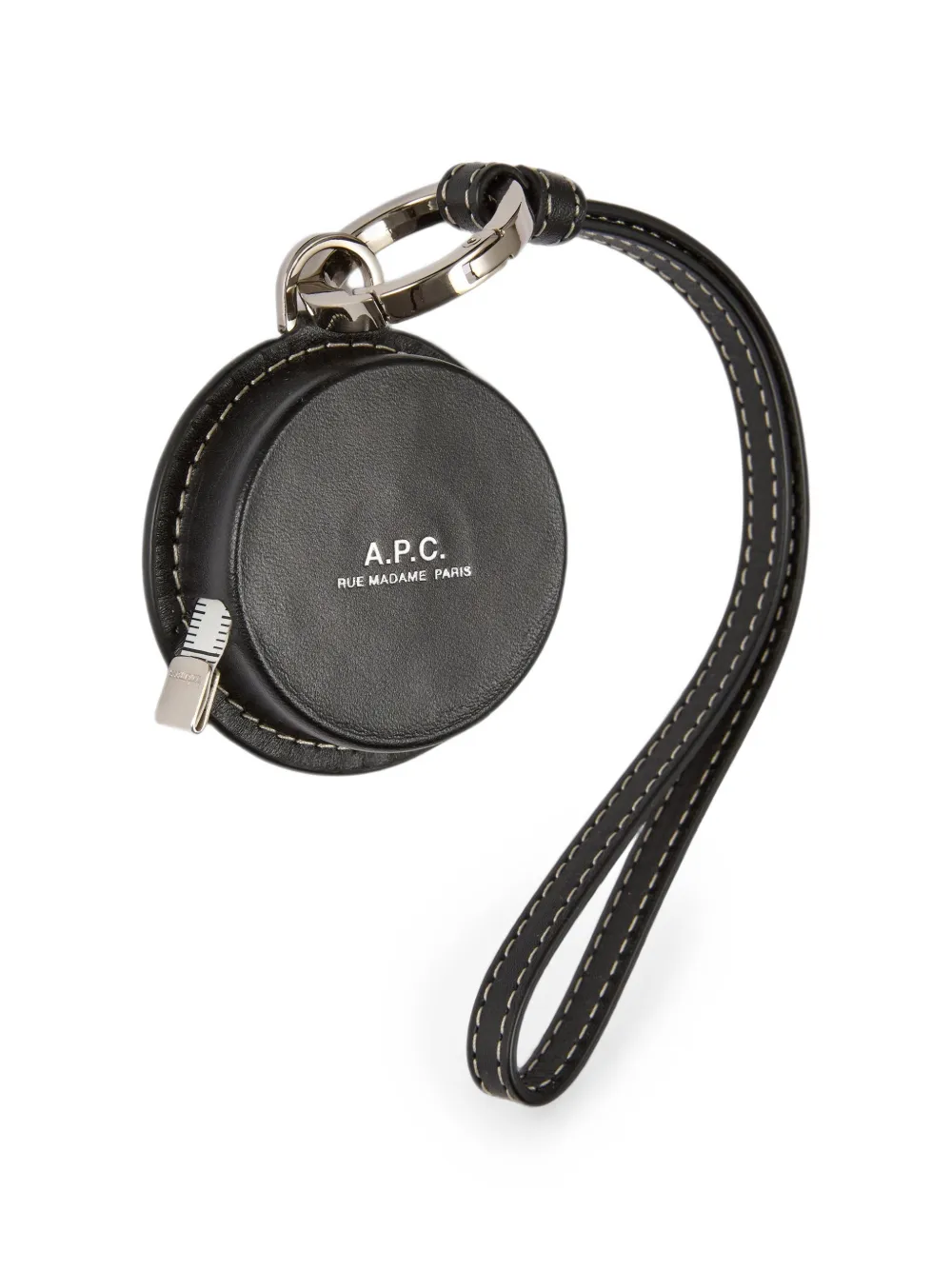 A.P.C. Ruban leren sleutelhanger met bandje Zwart