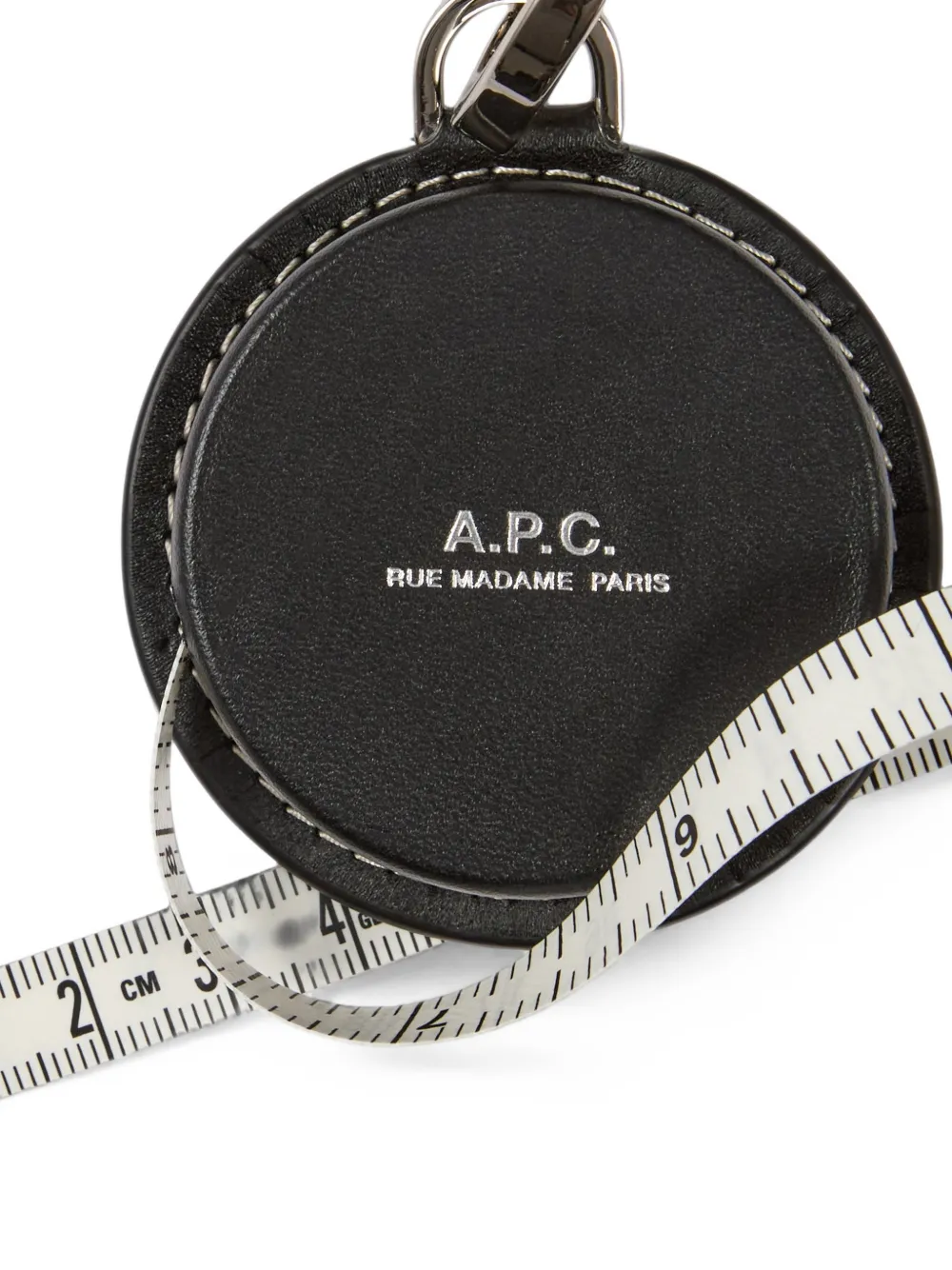 A.P.C. Ruban leren sleutelhanger met bandje Zwart