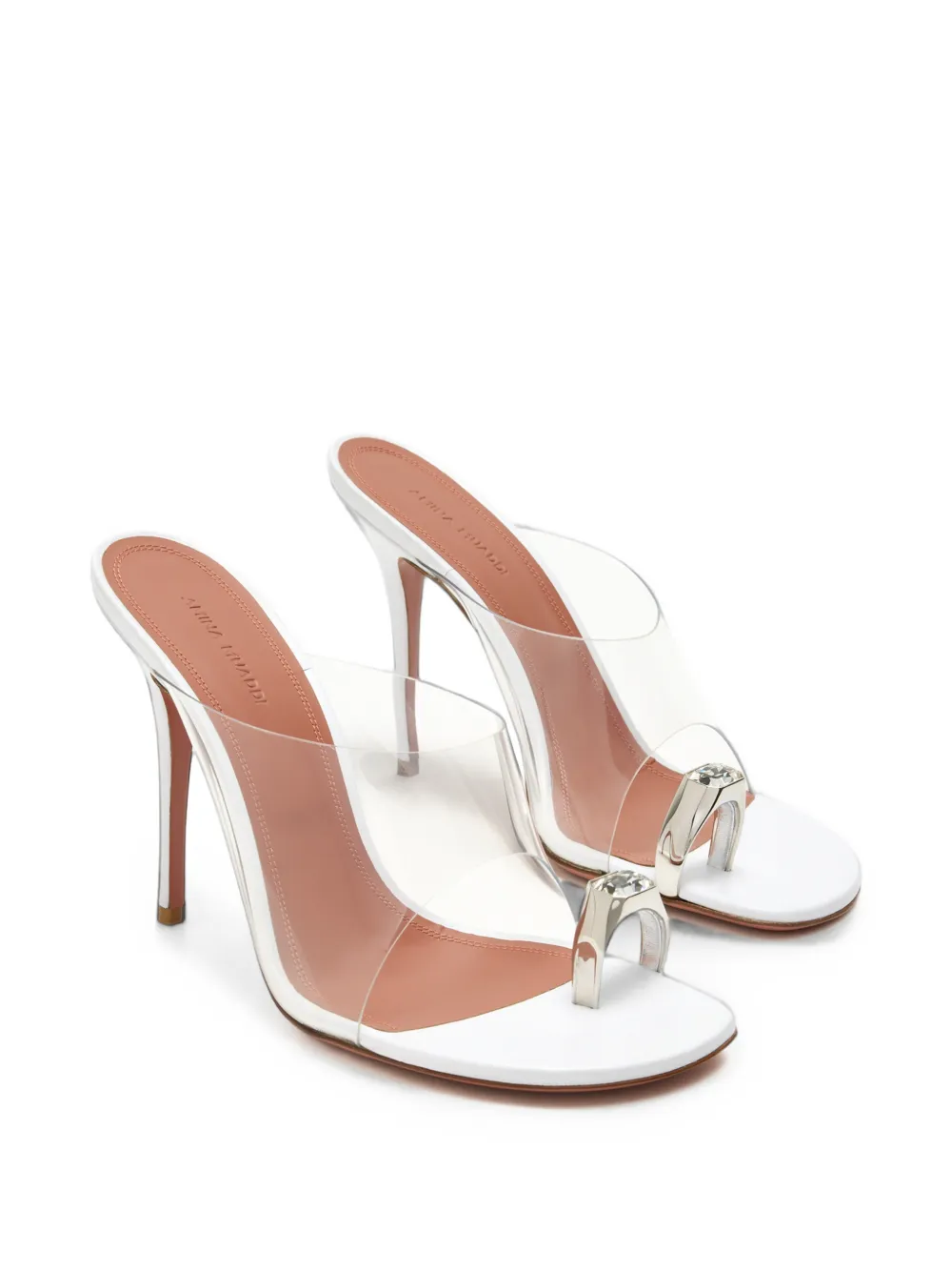 Amina Muaddi Justine crystal-embellished sandals Wit