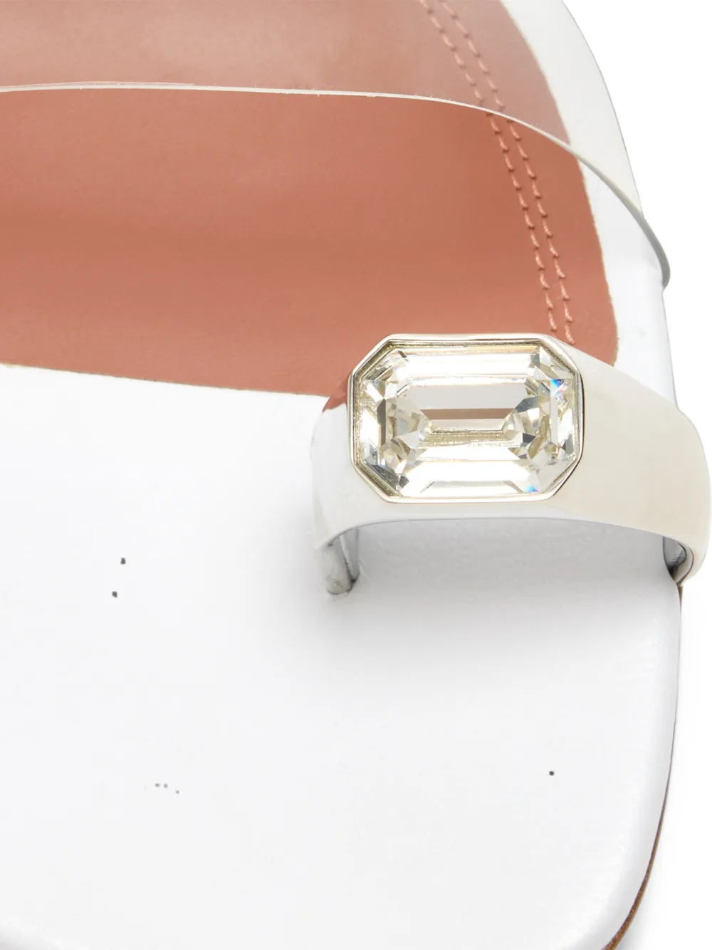 Amina Muaddi Justine crystal-embellished sandals Wit