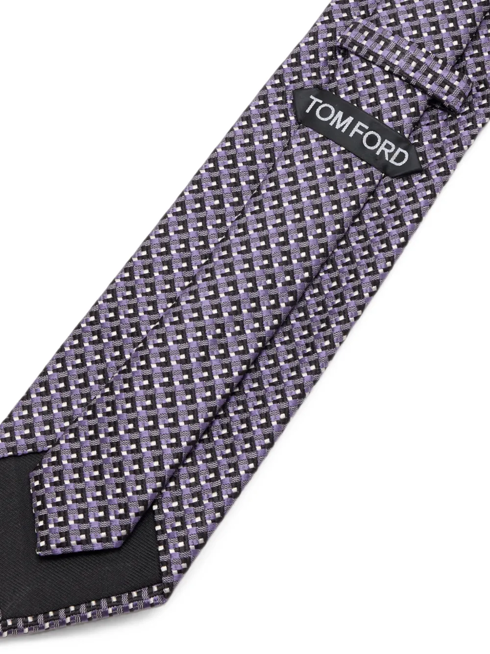 TOM FORD Zijden stropdas met geometrisch patroon Paars