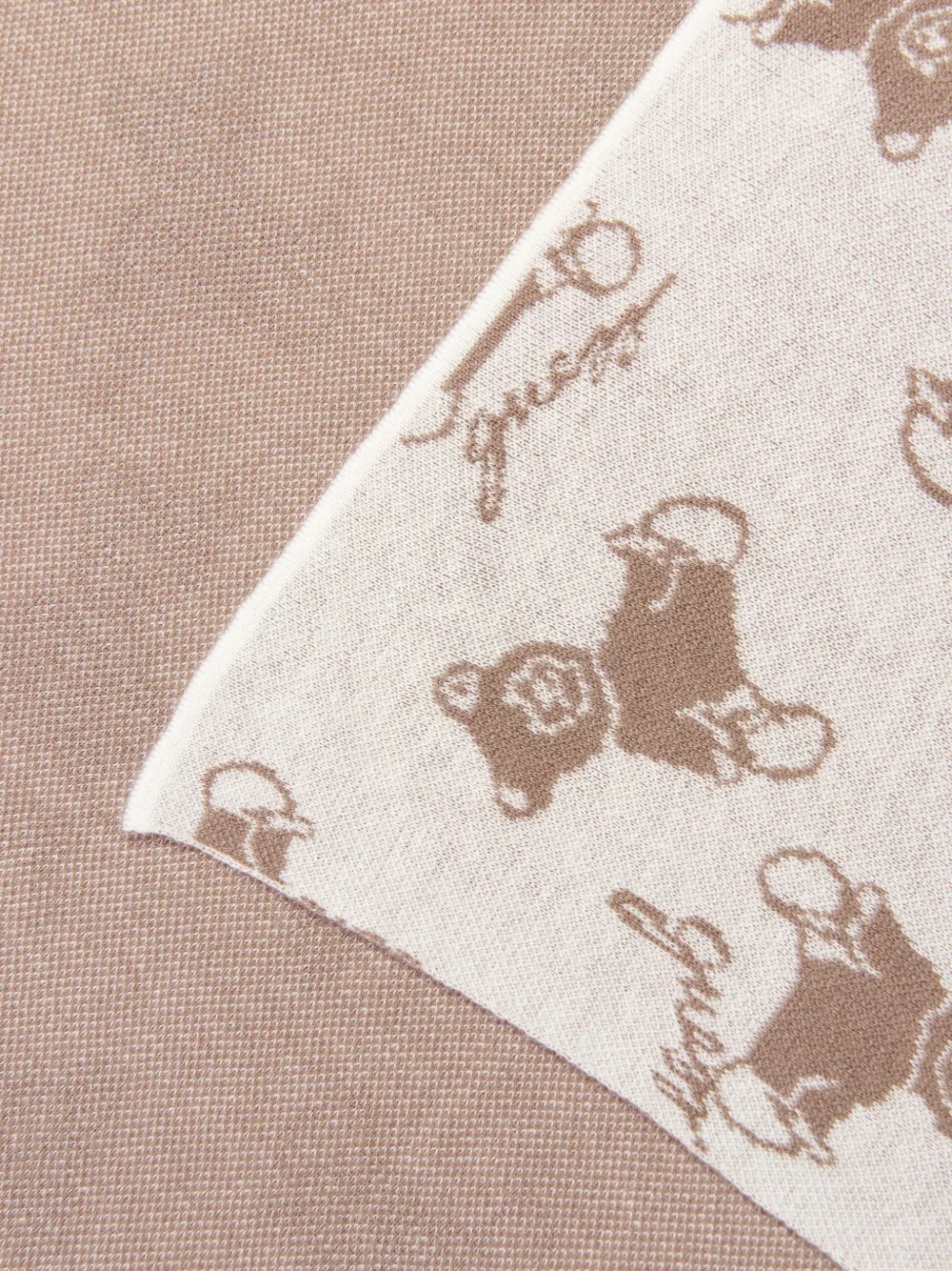guess kids teddy-bear intarsia-knit blanket Beige