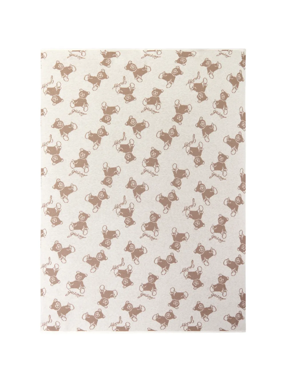 Guess kids teddy-bear intarsia-knit blanket Beige