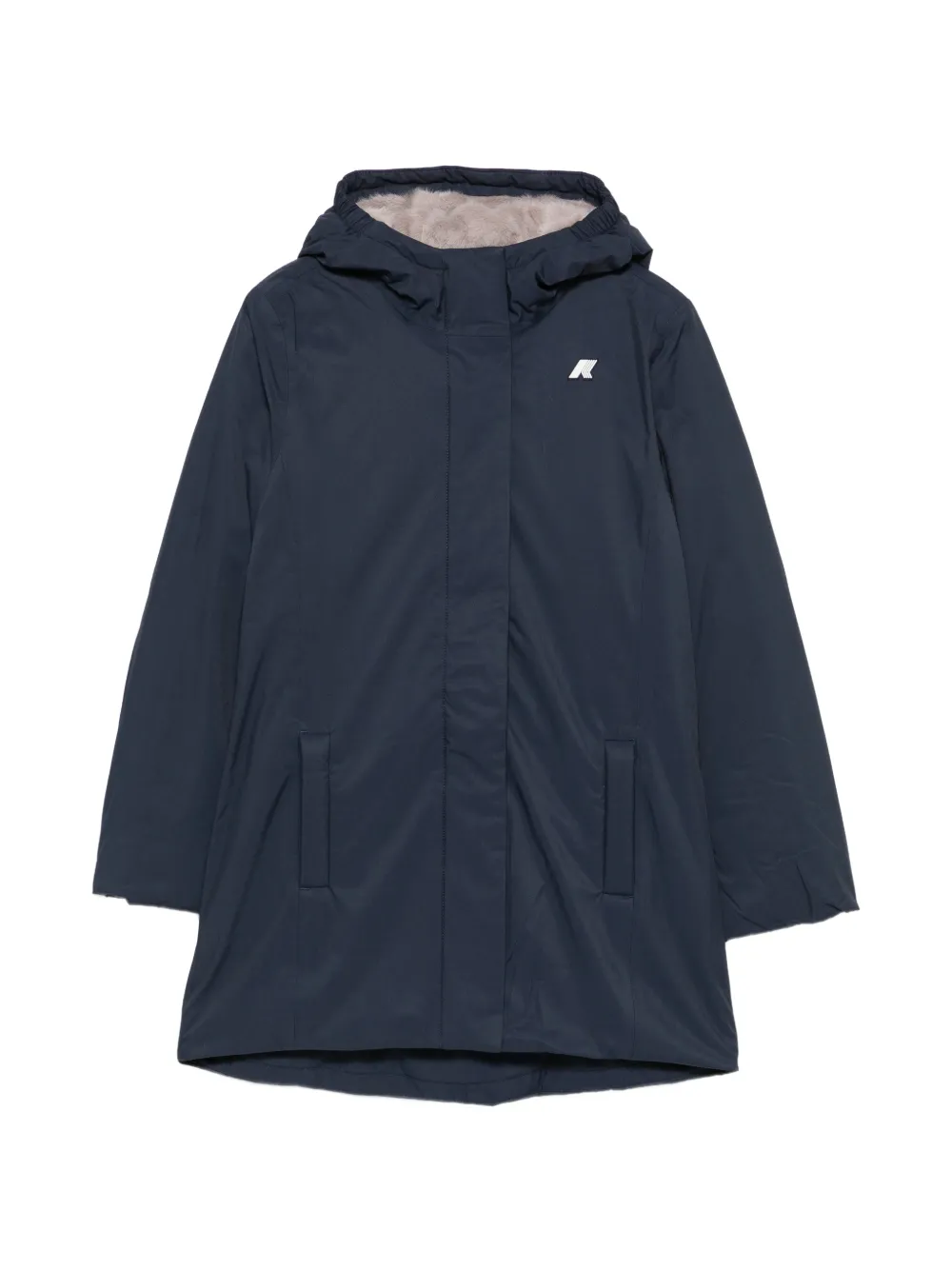 K Way Kids Denise jack met capuchon en logo-patch Blauw