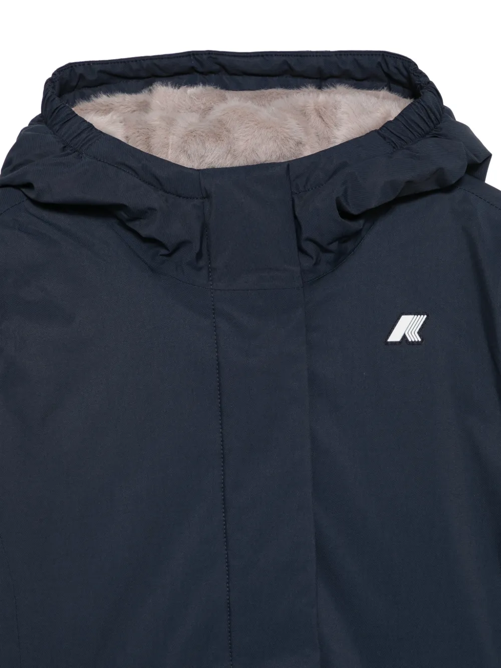 K Way Kids Denise jack met capuchon en logo-patch Blauw