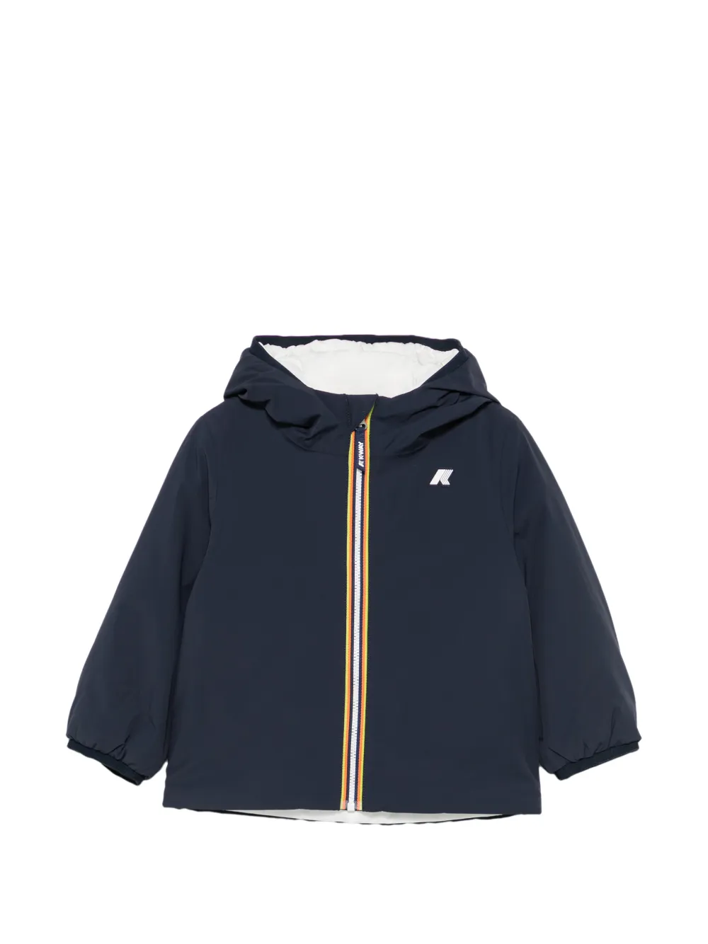 K Way Kids logo-patch hooded jacket - Blu