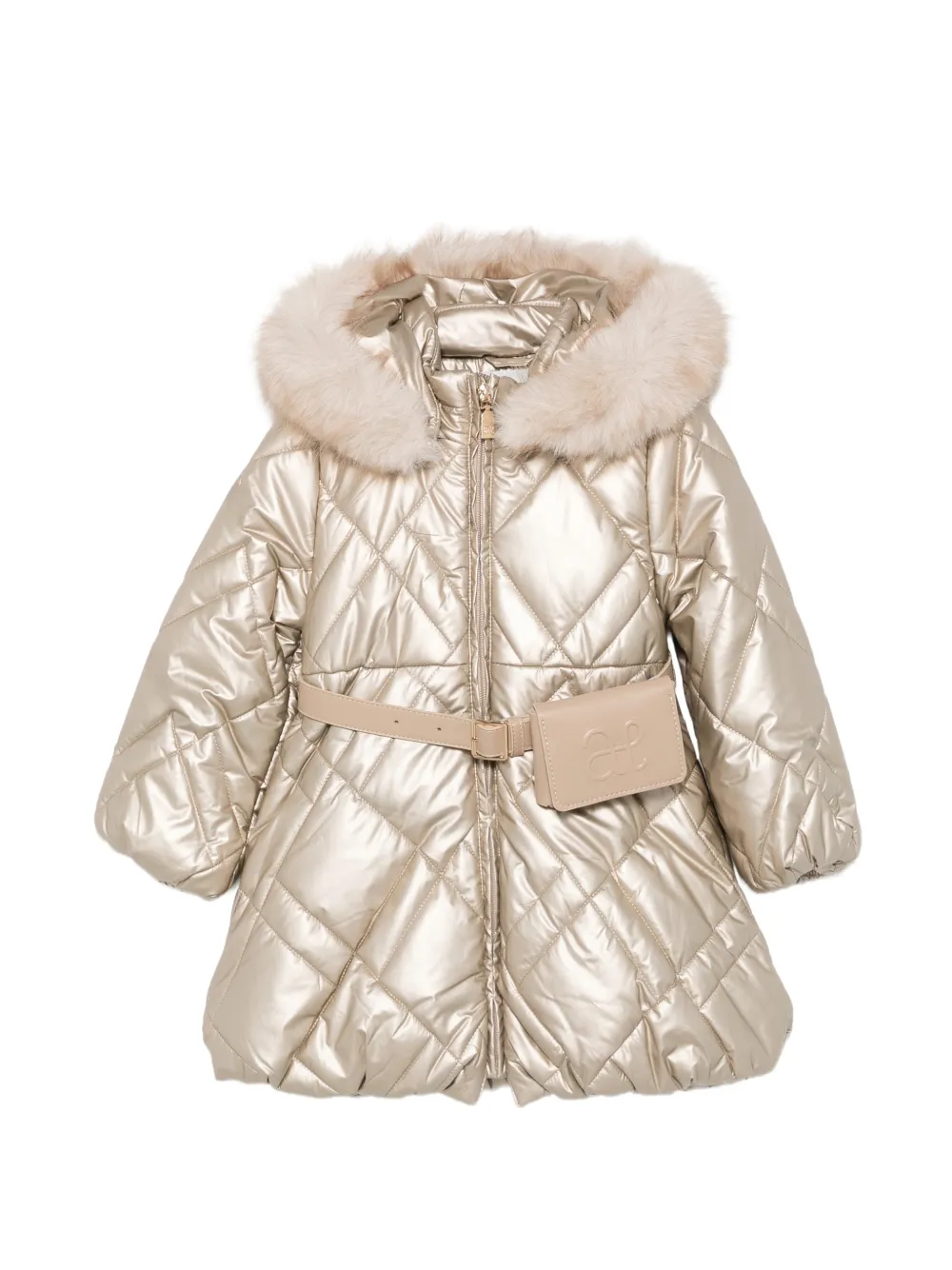 Abel & Lula quilted belted coat - Oro
