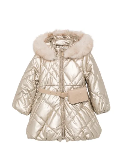 Abel & Lula quilted belted coat