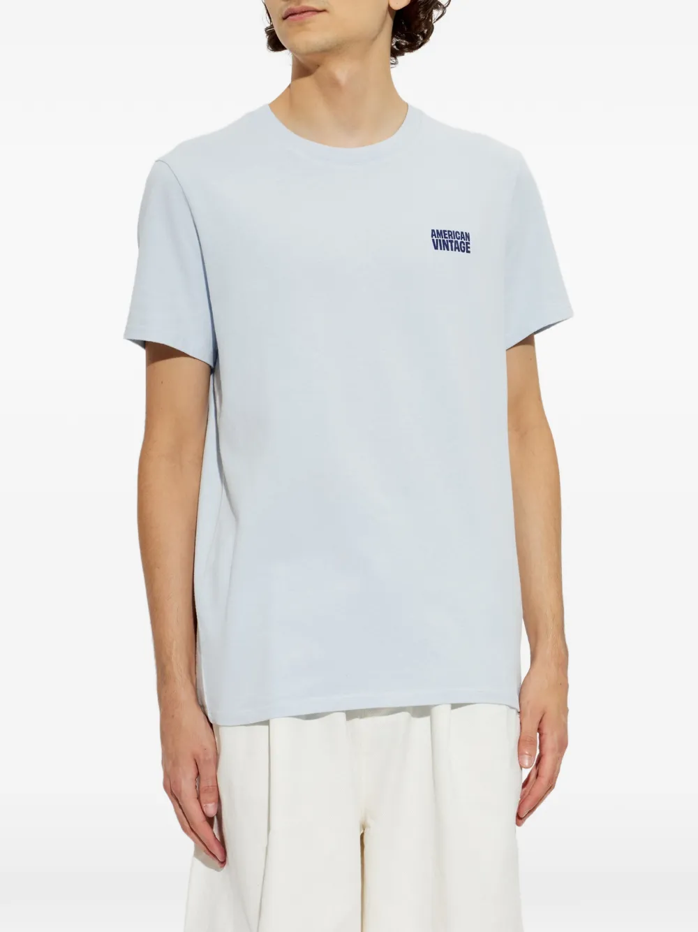 American Vintage Ykobow T-shirt met logoprint Blauw