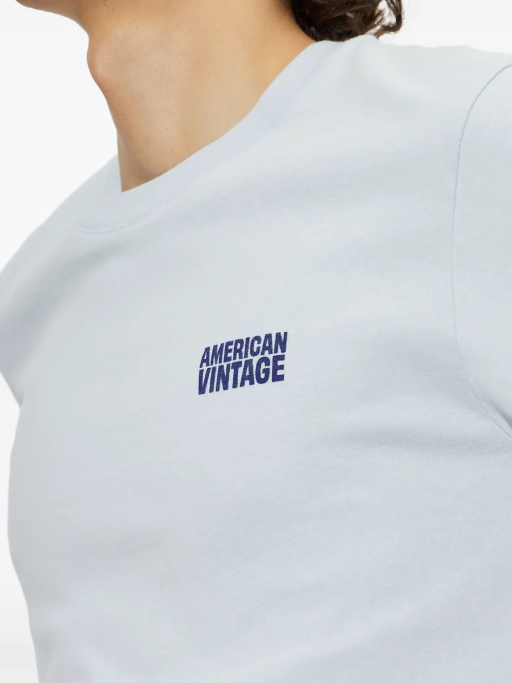 American Vintage Ykobow T-shirt met logoprint Blauw
