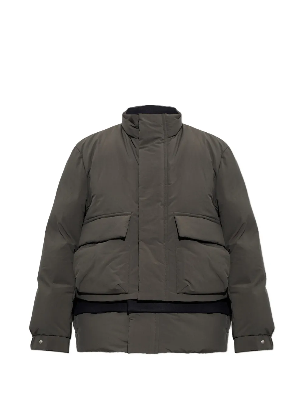 sacai layered-design puffer jacket - Grigio