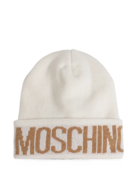 Moschino logo-intarsia beanie hat