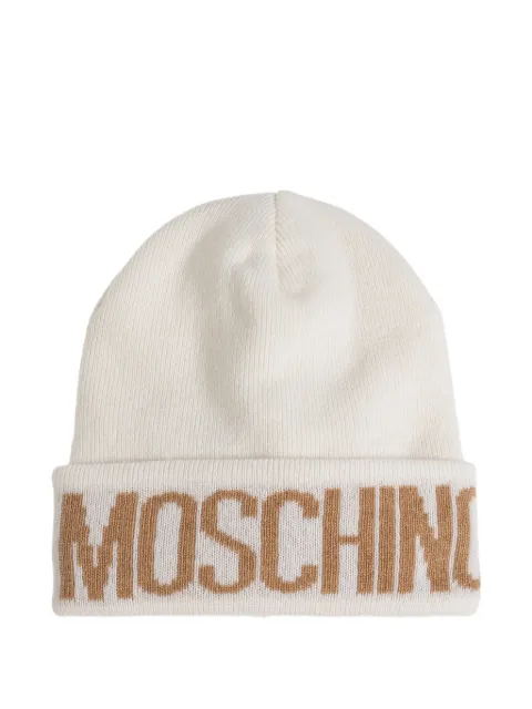 Moschino gorro con logo en intarsia
