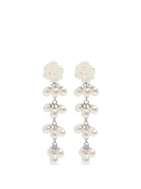 Self-Portrait cluster drop earrings