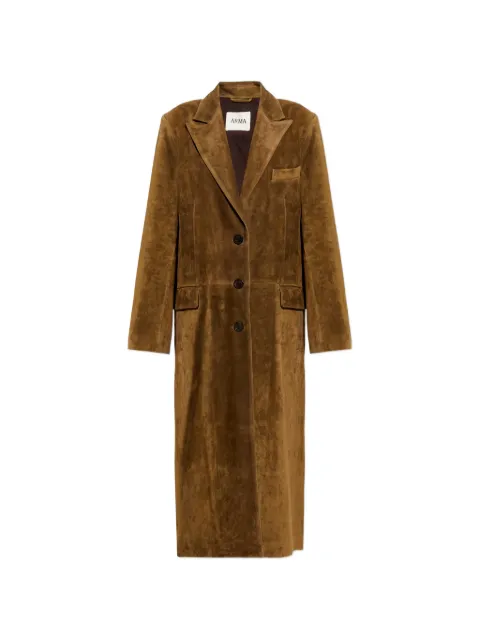 Arma Alissa suede-finish long coat