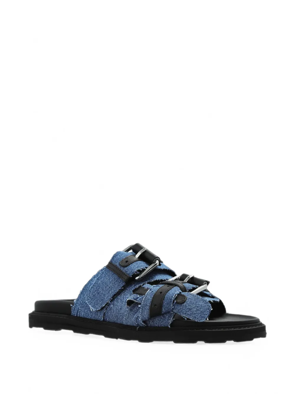 Moschino buckle-fastening denim sandals Blauw